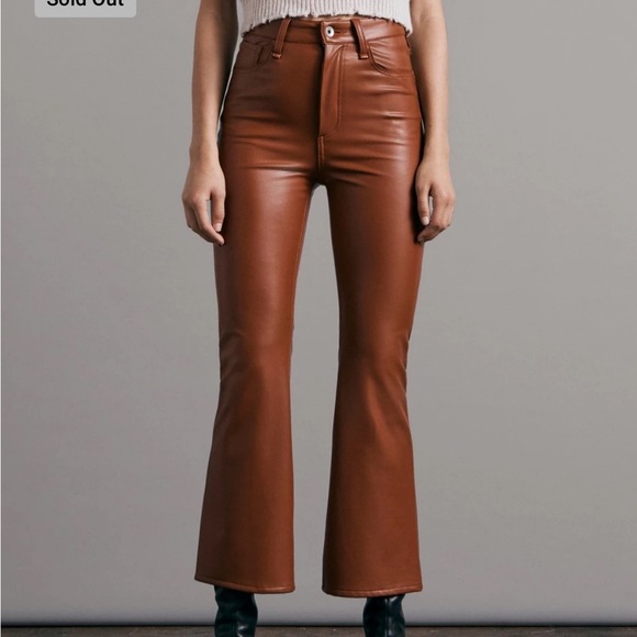 Rag & Bone Casey Cropped Faux Leather Bootcut Trousers